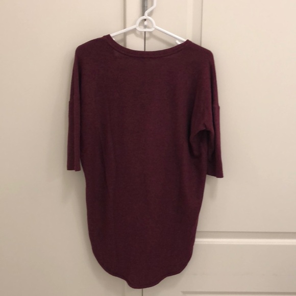 Maroon three quarter length v neck - Picture 2 of 2